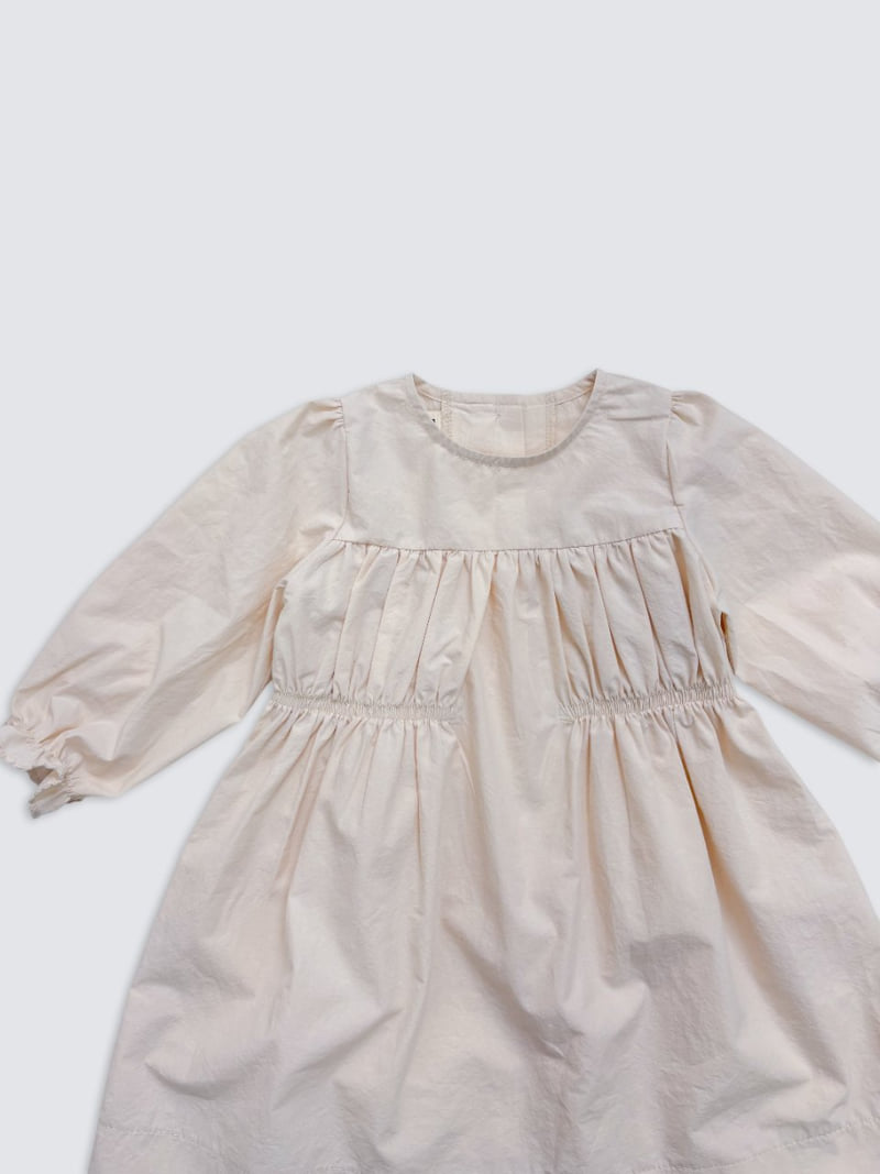 Pom - Korean Baby Fashion - #onlinebabyshop - Shirring One-piece - 2