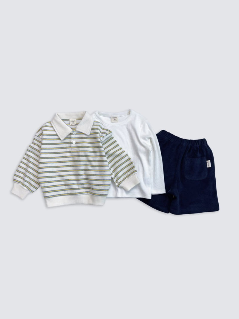 Pom - Korean Baby Fashion - #onlinebabyboutique - Terry Collar Sweatshirt - 4