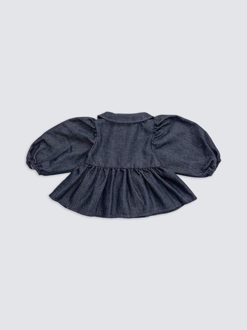 Pom - Korean Baby Fashion - #onlinebabyshop - Denim Collar Blouse - 2