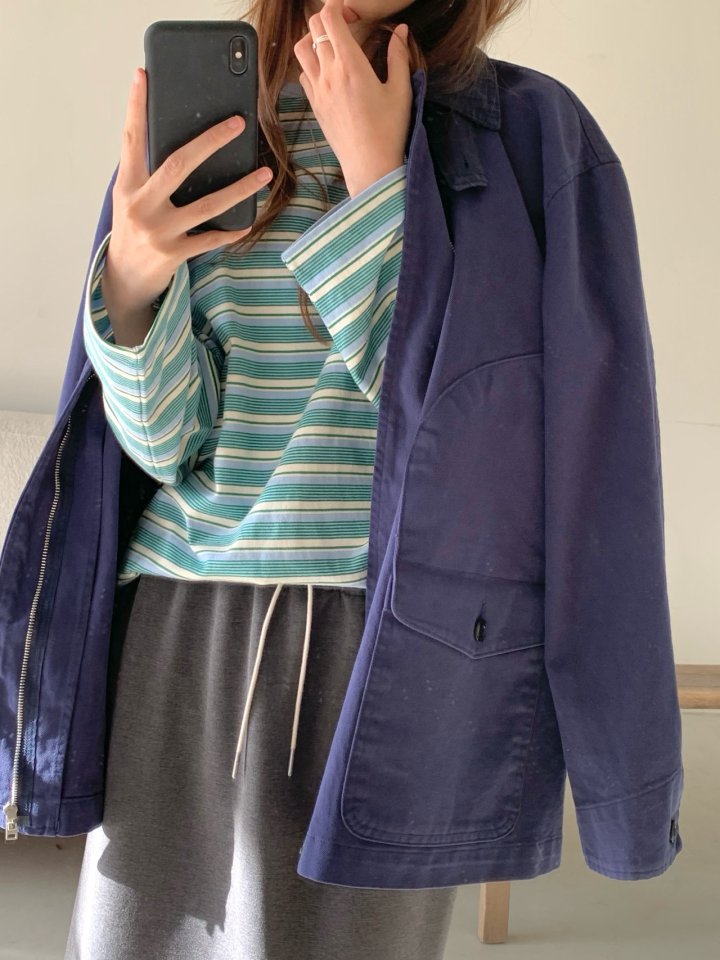 Pomelo - Korean Women Fashion - #momslook - Bio Wash Work Jacket - 8