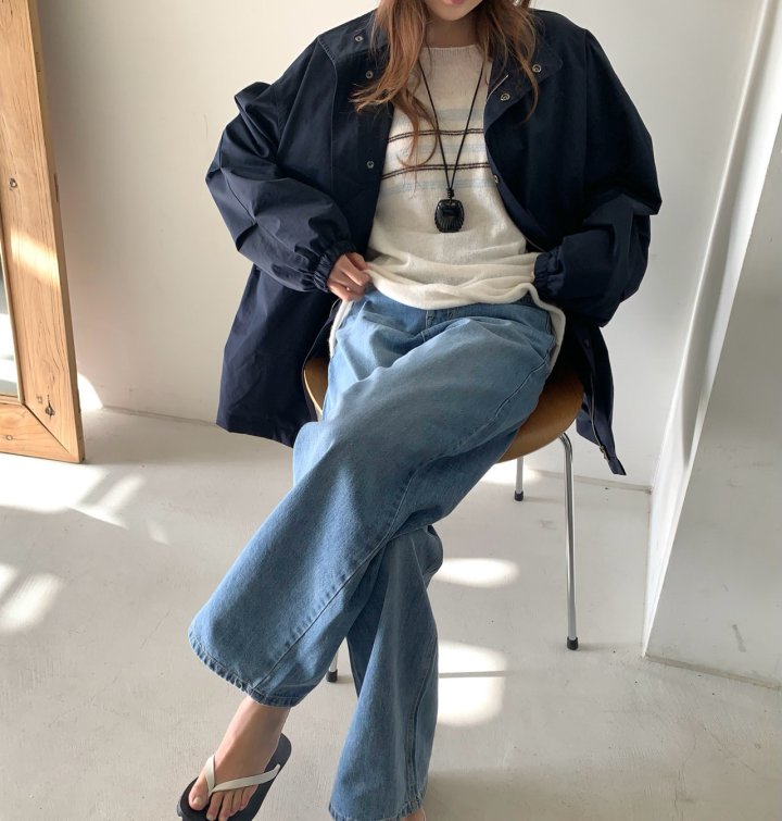 Pomelo - Korean Women Fashion - #momslook - Soft Blue Denim Pants - 7