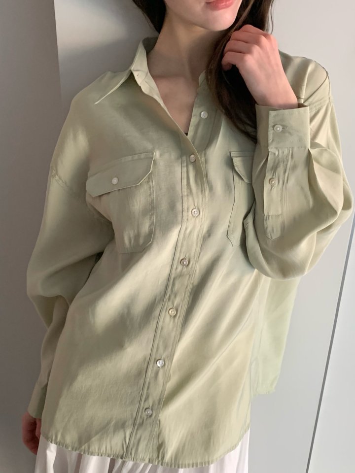 Pomelo - Korean Women Fashion - #momslook - Dual Pocket Shirt - 7