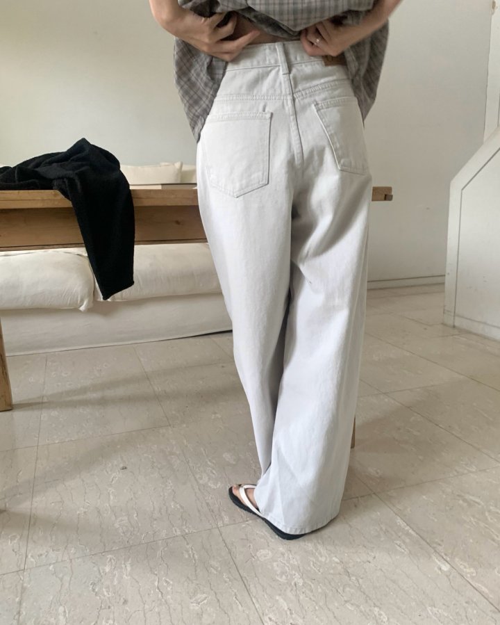 Pomelo - Korean Women Fashion - #momslook - Blush Denim Pants - 2