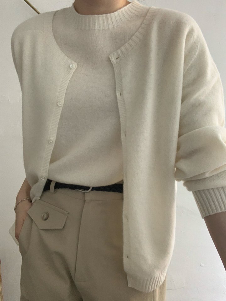 Pomelo - Korean Women Fashion - #momslook - Wholegarment Round Cardigan - 3