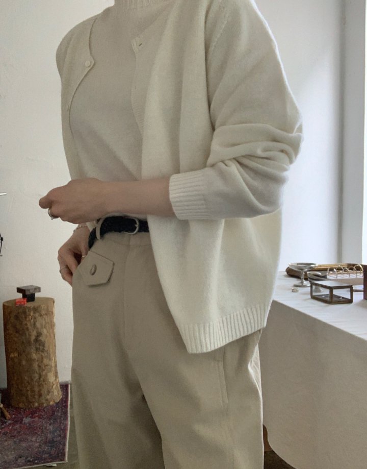 Pomelo - Korean Women Fashion - #restrostyle - Wholegarment Round Cardigan - 8