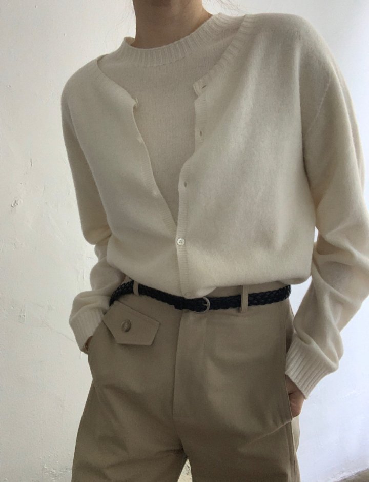 Pomelo - Korean Women Fashion - #romanticstyle - Wholegarment Round Cardigan - 9
