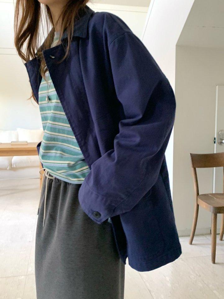 Pomelo - Korean Women Fashion - #womensfashion - Bio Wash Work Jacket - 7