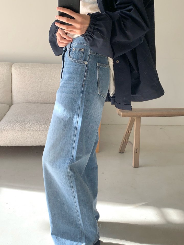 Pomelo - Korean Women Fashion - #womensfashion - Soft Blue Denim Pants - 2