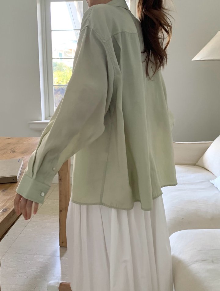 Pomelo - Korean Women Fashion - #womensfashion - Dual Pocket Shirt - 3