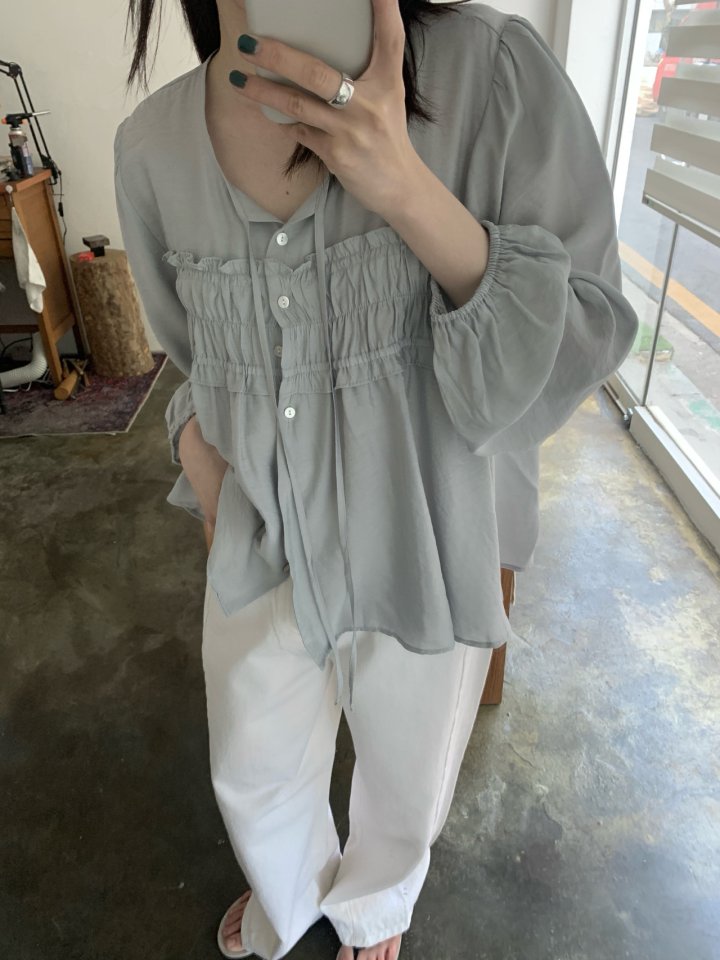 Pomelo - Korean Women Fashion - #momslook - Bustier Blouse - 4