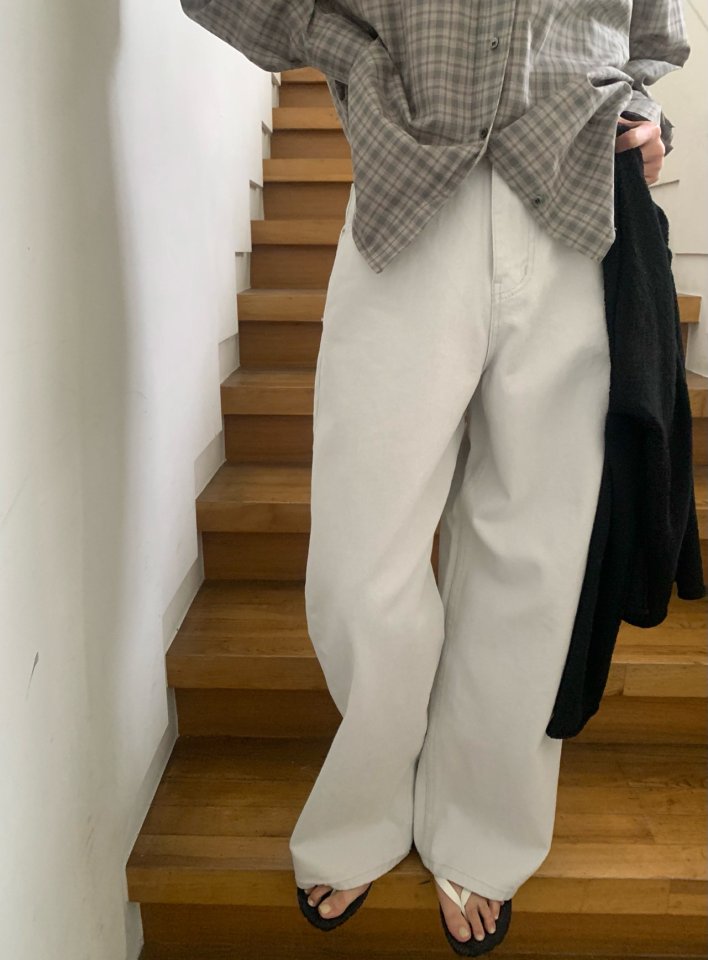 Pomelo - Korean Women Fashion - #womensfashion - Blush Denim Pants - 3