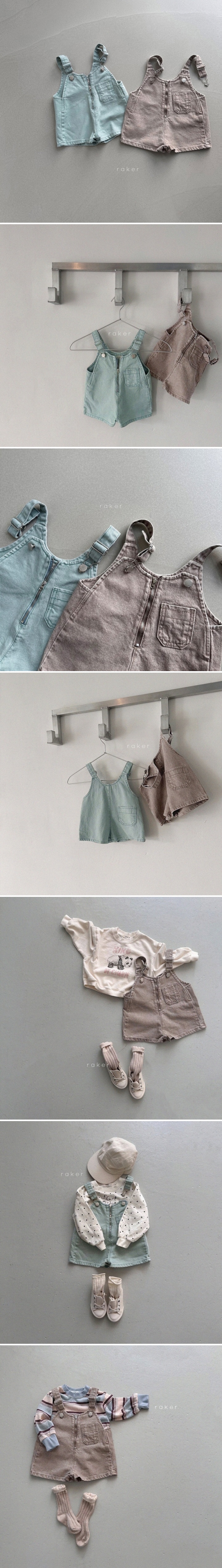 Raker - Korean Children Fashion - #designkidswear - Zipper Short Overalls - 2