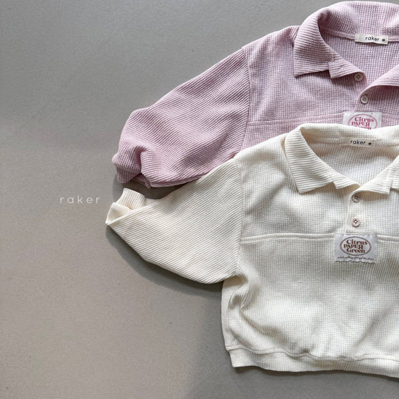 Raker - Korean Children Fashion - #prettylittlegirls - Collar Button Tee - 3