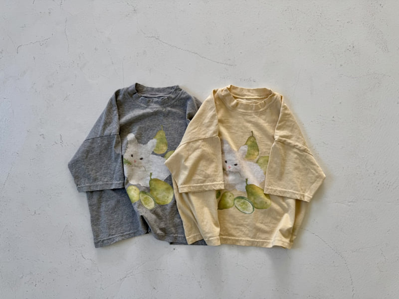 Ramijini - Korean Children Fashion - #childofig - Lime Rabbit Tee