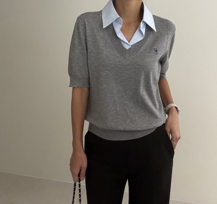 Ripple - Korean Women Fashion - #momslook - Roe V-Neck Knit - 10