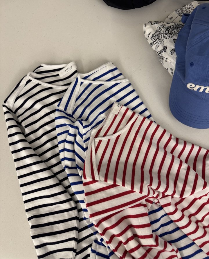Ripple - Korean Women Fashion - #momslook - Jay Striped Tee
