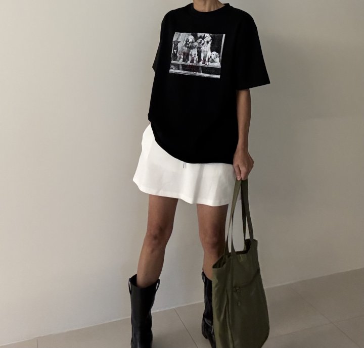 Ripple - Korean Women Fashion - #momslook - Golden Retriever Love Tee - 2