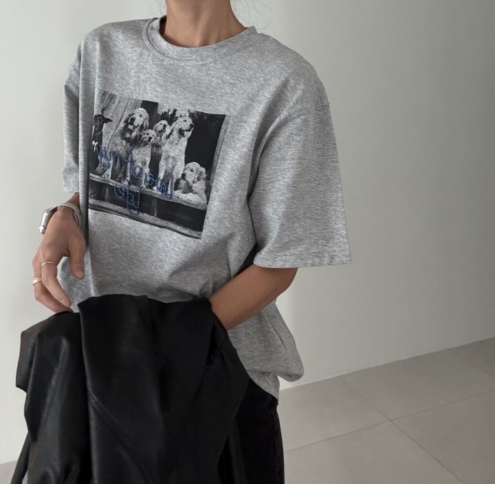Ripple - Korean Women Fashion - #momslook - Golden Retriever Love Tee - 8
