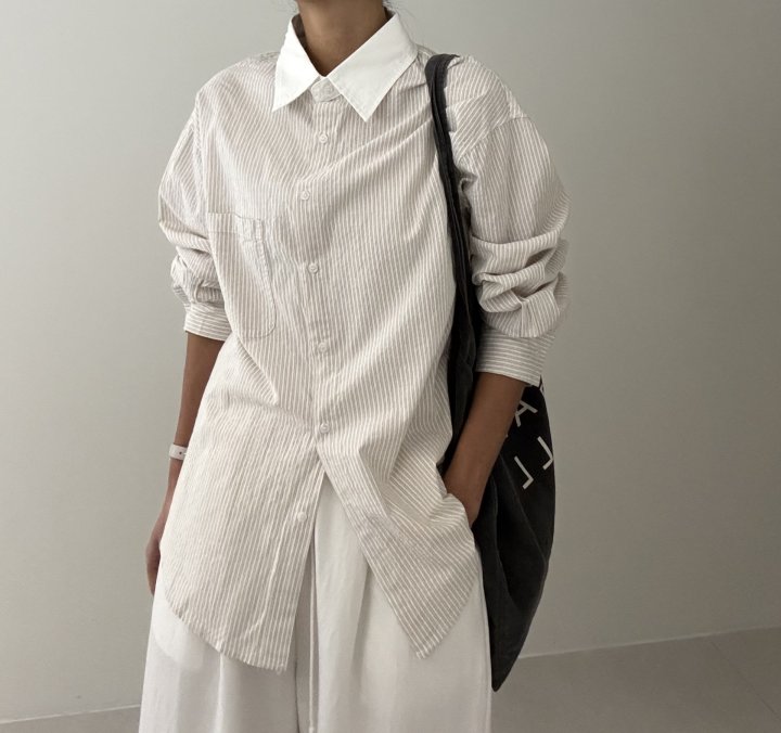 Ripple - Korean Women Fashion - #shopsmall - Baba Line Shirt - 2