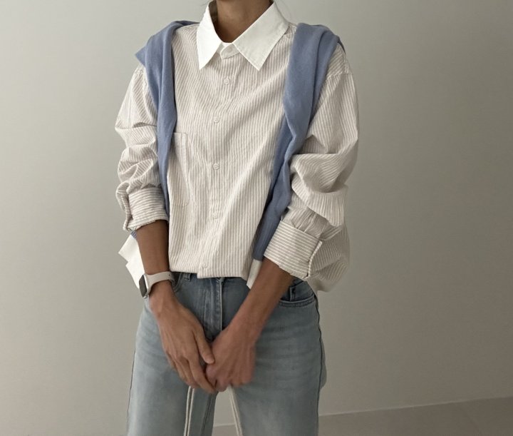 Ripple - Korean Women Fashion - #thatsdarling - Baba Line Shirt - 3