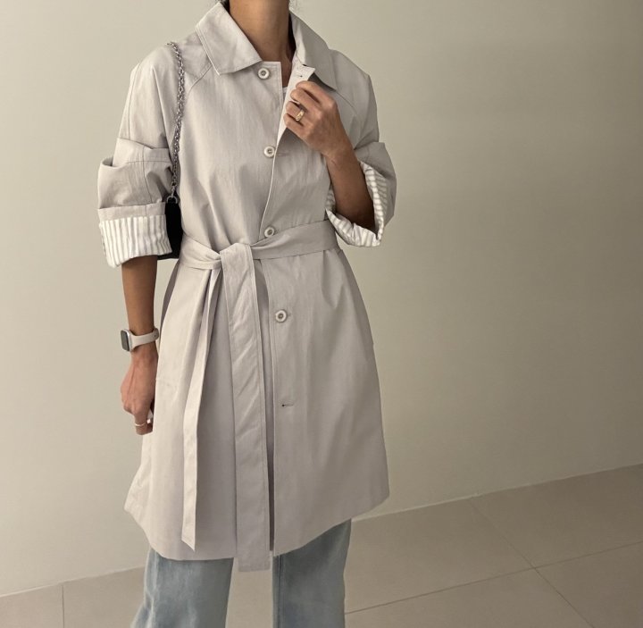 Ripple - Korean Women Fashion - #thatsdarling - Sioha Half Trench Coat - 2