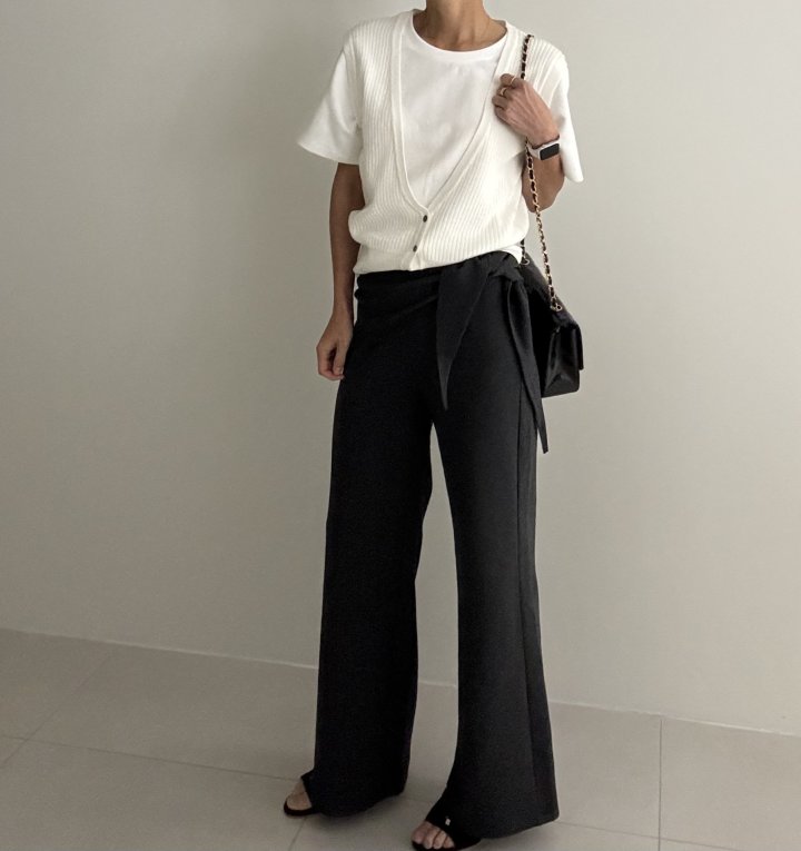 Ripple - Korean Women Fashion - #womensfashion - Cutout Wrap Pants - 7