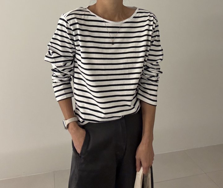 Ripple - Korean Women Fashion - #womensfashion - Jay Striped Tee - 8