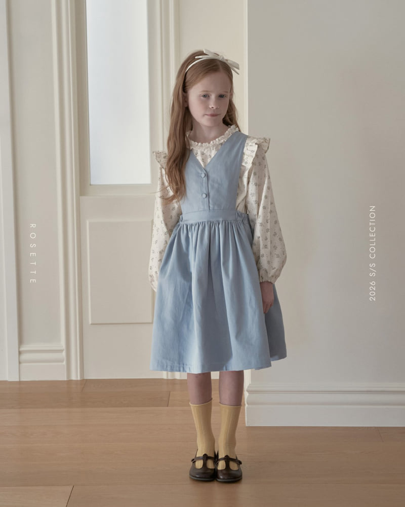 Rosette - Korean Children Fashion - #childrensboutique - Haute Suspender Skirt (Sky) - 4