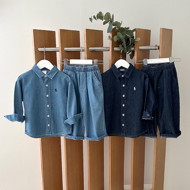 Roy - Korean Children Fashion - #designkidswear - Denim Chino Pants - 6