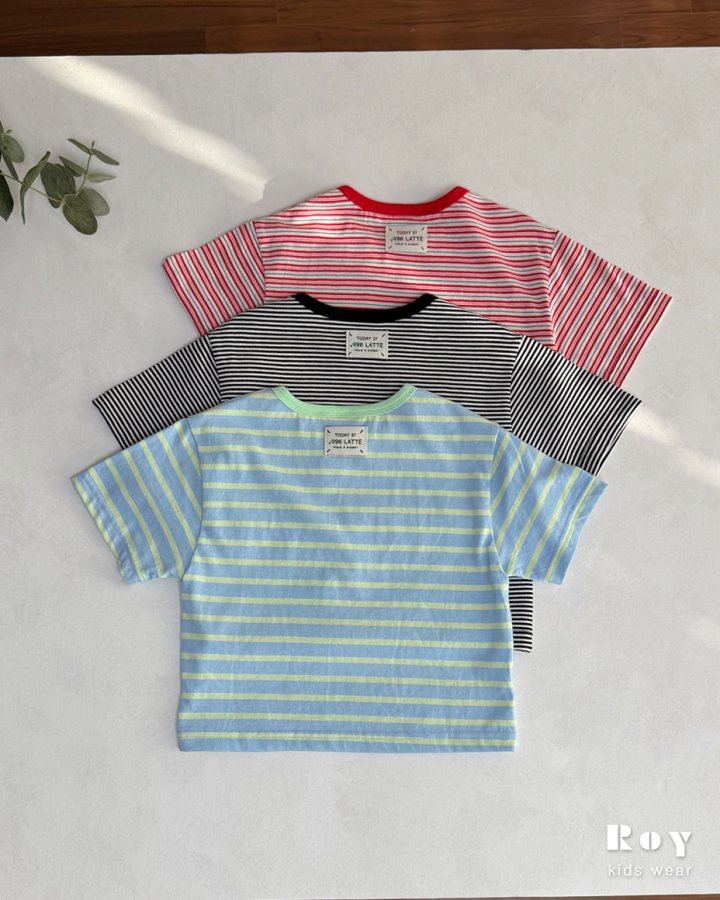 Roy - Korean Children Fashion - #designkidswear - Latte Stripe Tee
