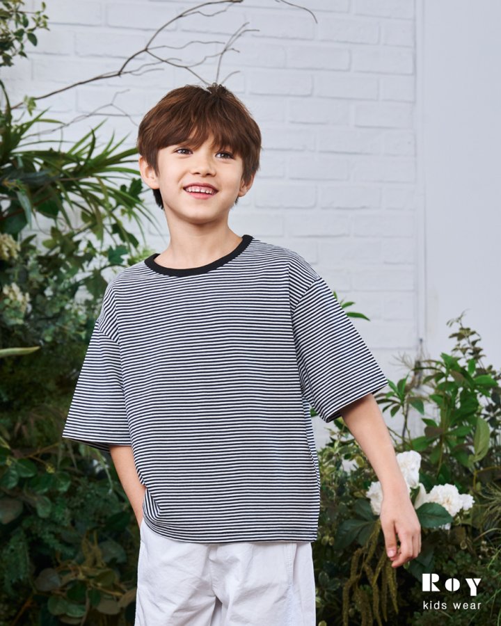 Roy - Korean Children Fashion - #discoveringself - Latte Stripe Tee - 2