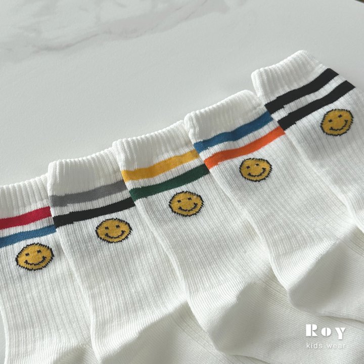 Roy - Korean Children Fashion - #kidsstore - Line Smile Socks