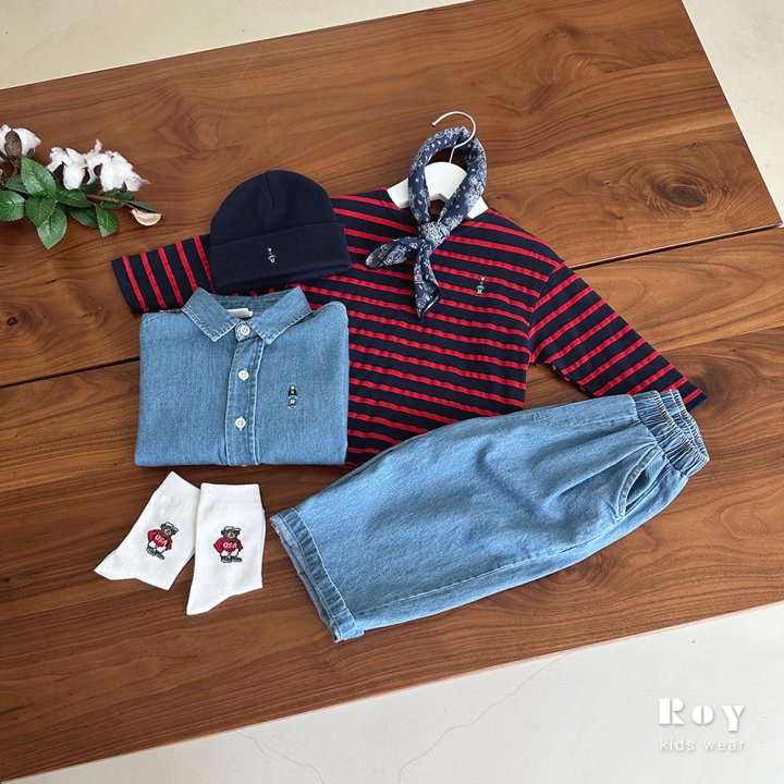 Roy - Korean Children Fashion - #kidsstore - Denim Chino Pants - 10