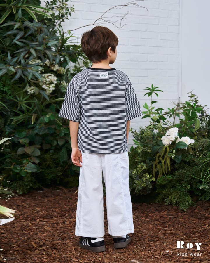Roy - Korean Children Fashion - #littlefashionista - Latte Stripe Tee - 8