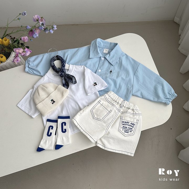 Roy - Korean Children Fashion - #toddlerclothing - Mind Embroidery Shorts - 5