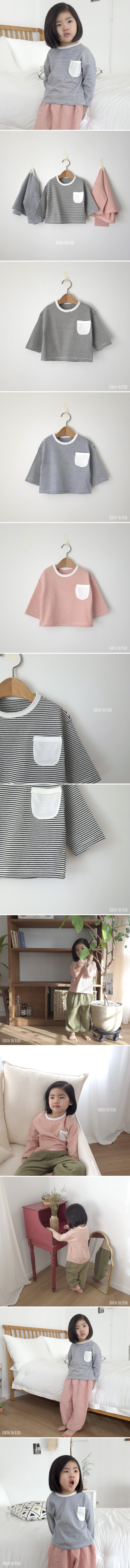 Saerobin - Korean Baby Fashion - #babyboutique - Stripe Pocket Tee