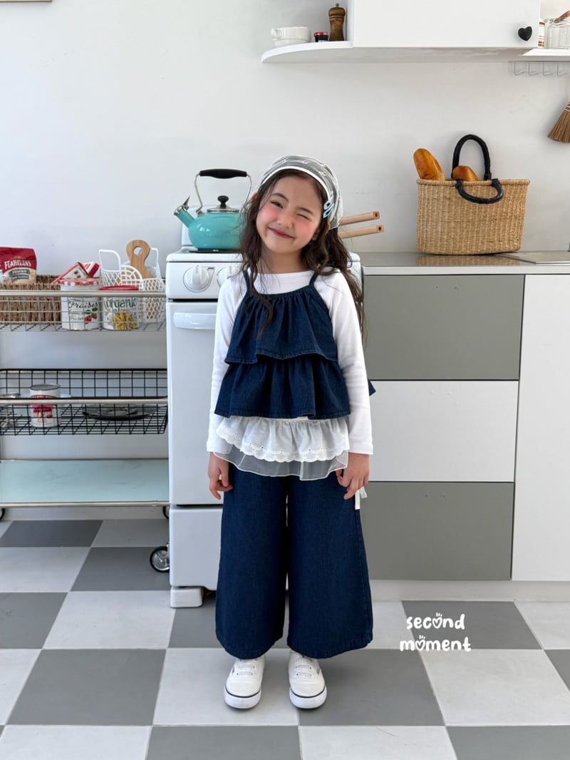 Second Moment - Korean Children Fashion - #Kfashion4kids - Denim Wide Pants - 3