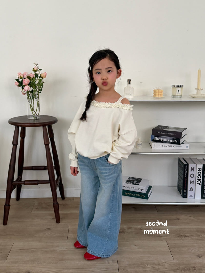 Second Moment - Korean Children Fashion - #childofig - Off-Shoulder Frill Sweatshirt - 11