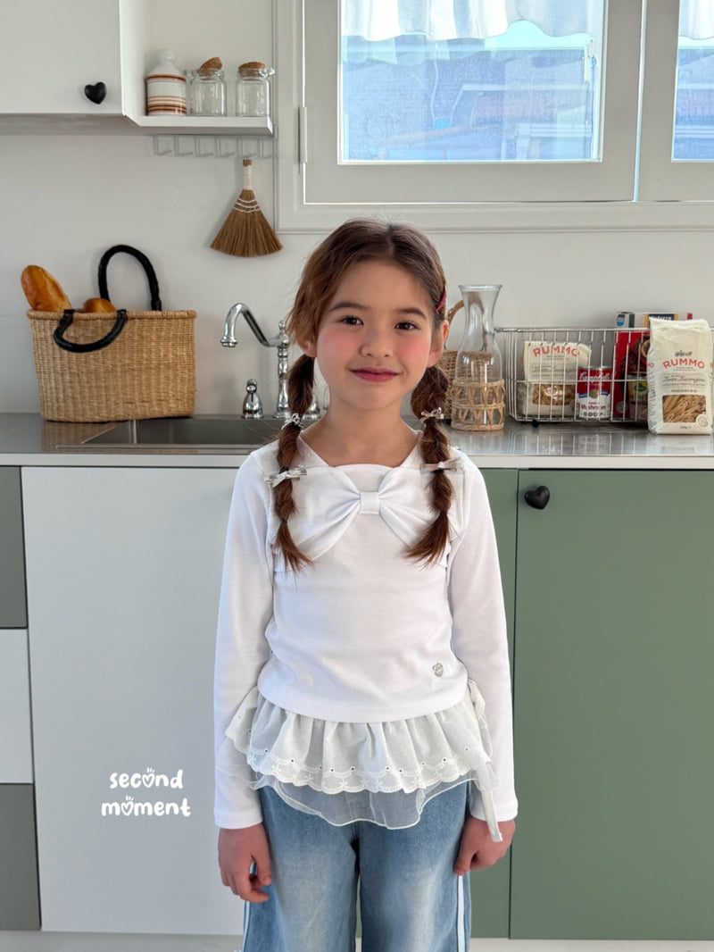 Second Moment - Korean Children Fashion - #designkidswear - Charming Ribbon Tee - 12