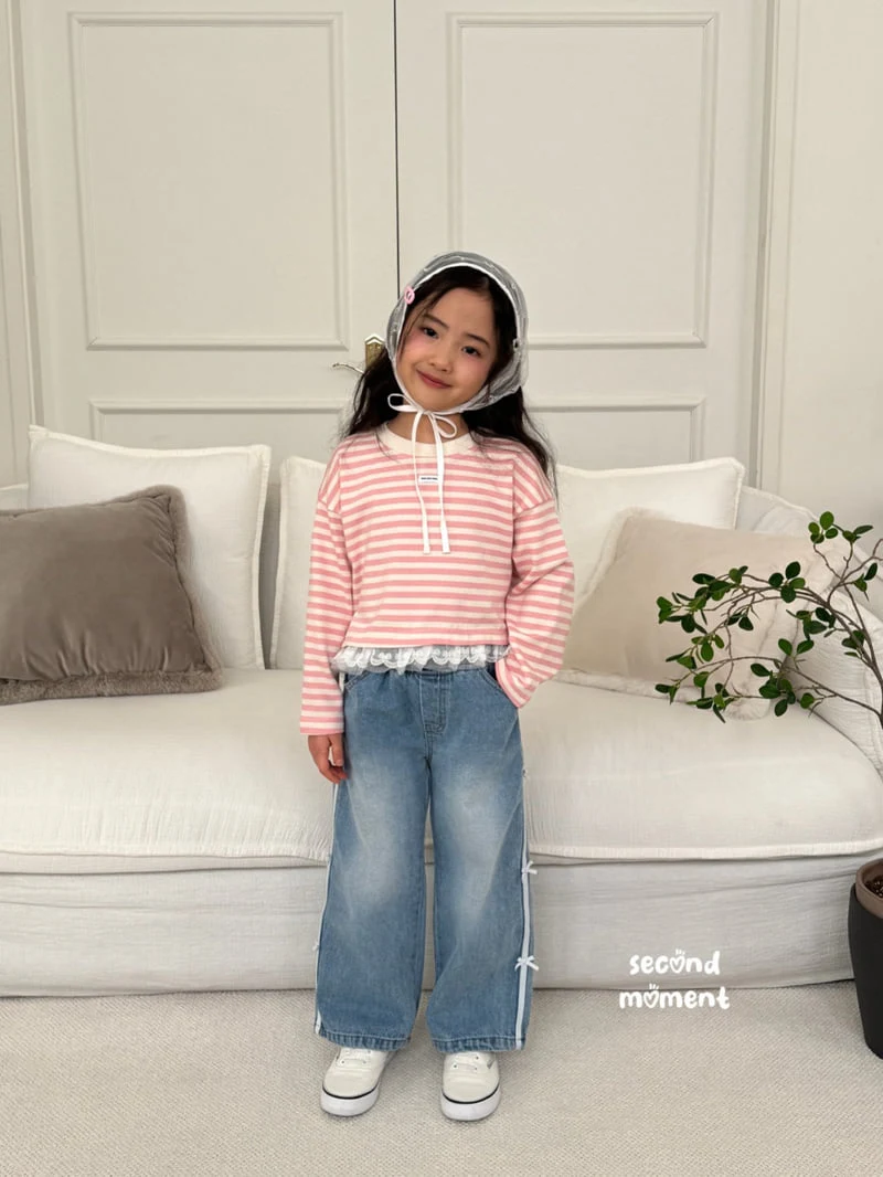 Second Moment - Korean Children Fashion - #designkidswear - Lace Stripe Tee - 11