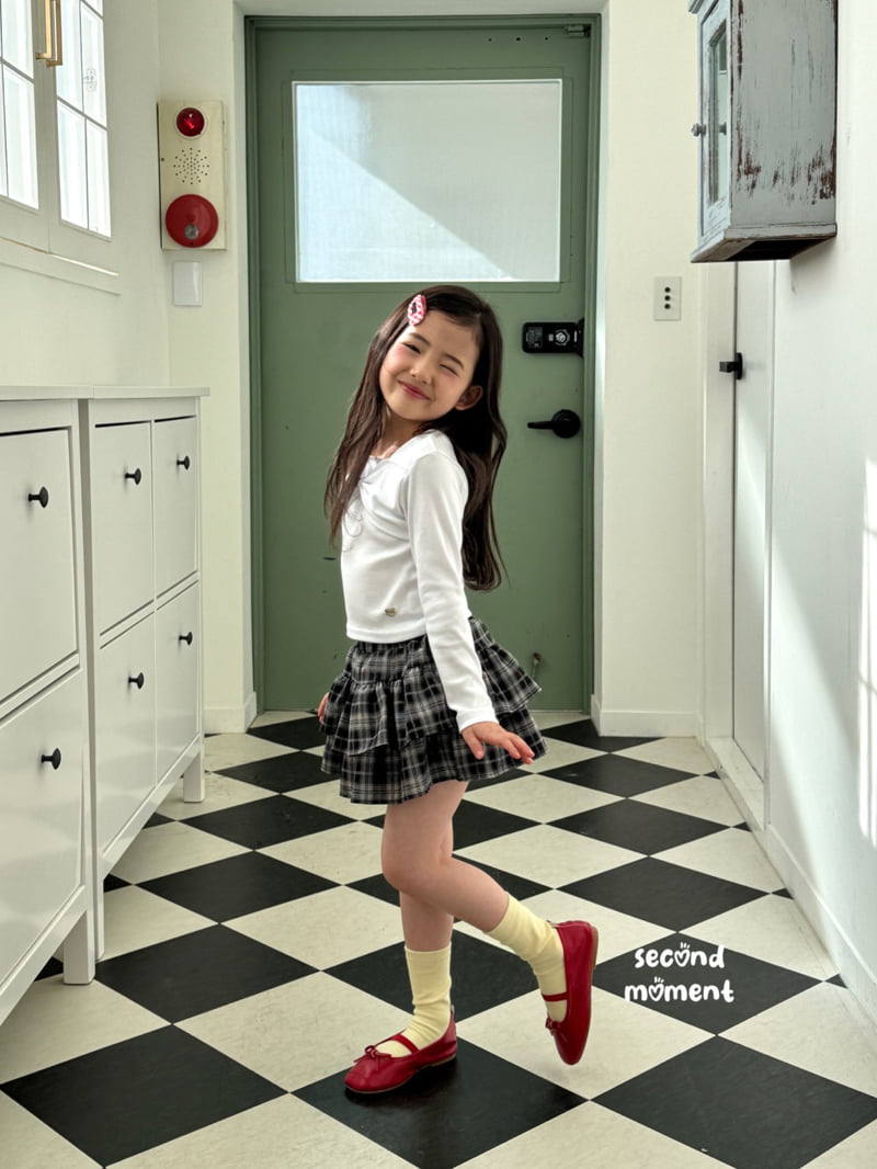 Second Moment - Korean Children Fashion - #discoveringself - Rosie Check Skirt - 3