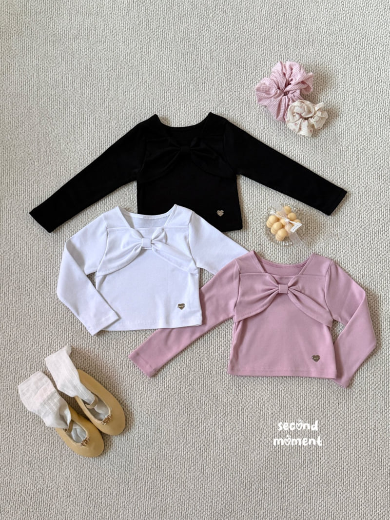 Second Moment - Korean Children Fashion - #kidsshorts - Charming Ribbon Tee