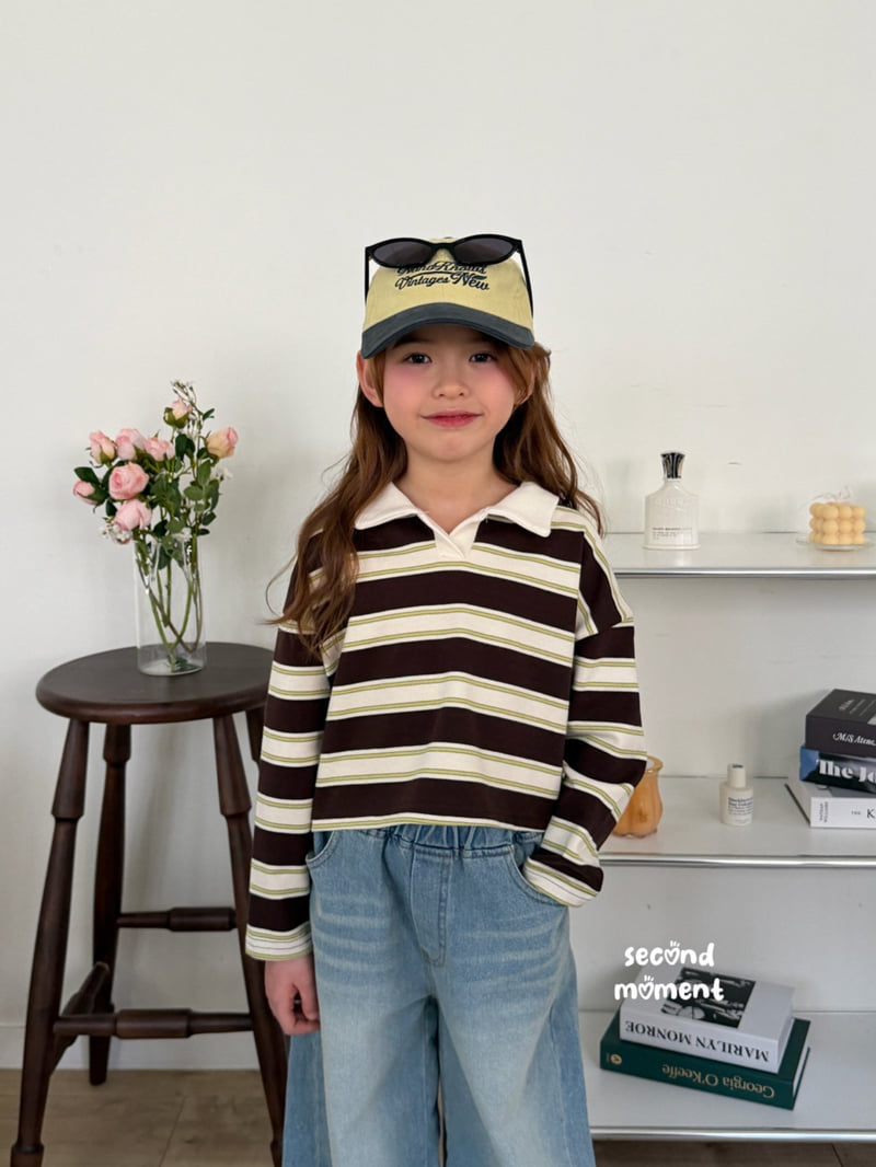Second Moment - Korean Children Fashion - #kidsshorts - Cinnamon Crop Stripe Tee - 3