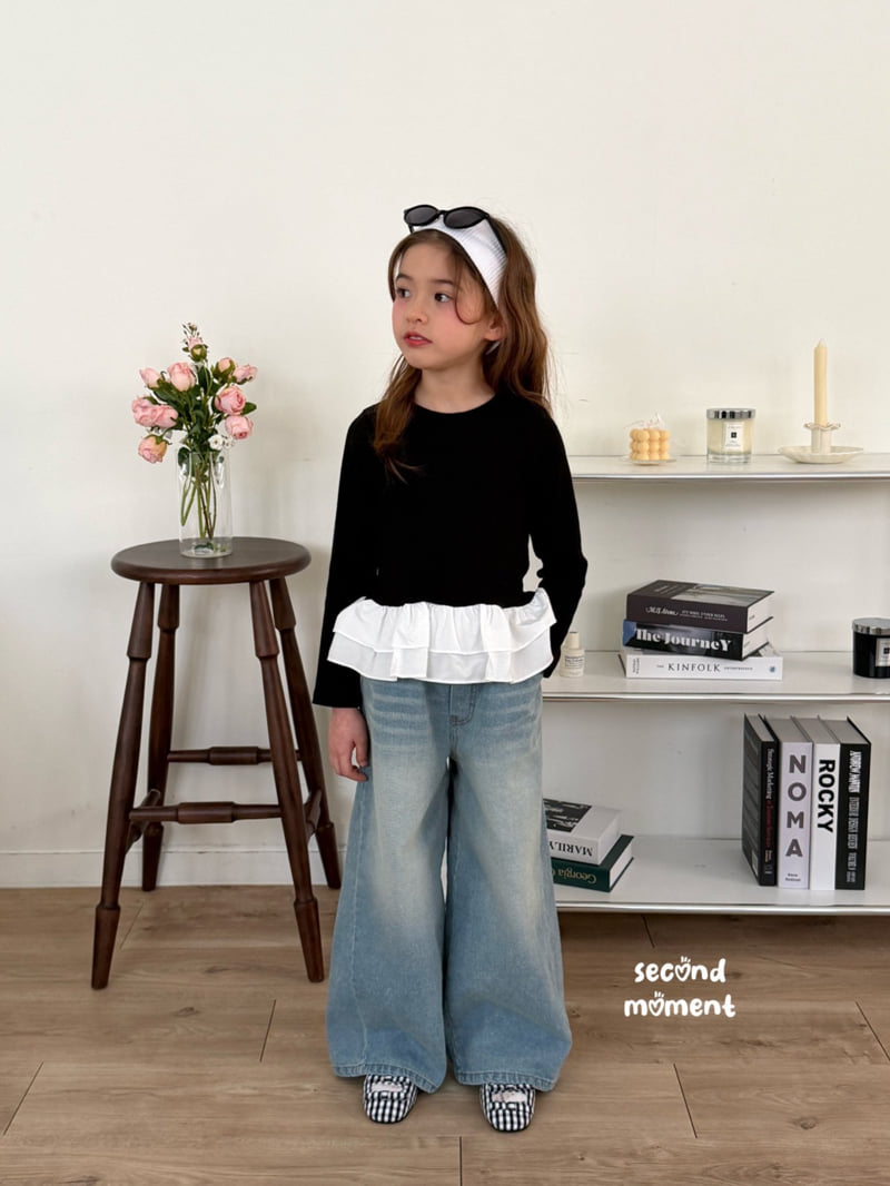 Second Moment - Korean Children Fashion - #kidsstore - Objet Rib Frill Tee - 7