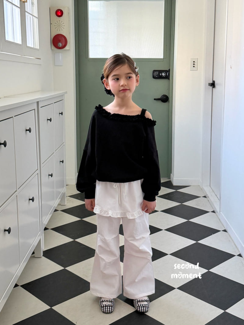 Second Moment - Korean Children Fashion - #kidsshorts - Off-Shoulder Frill Sweatshirt - 4