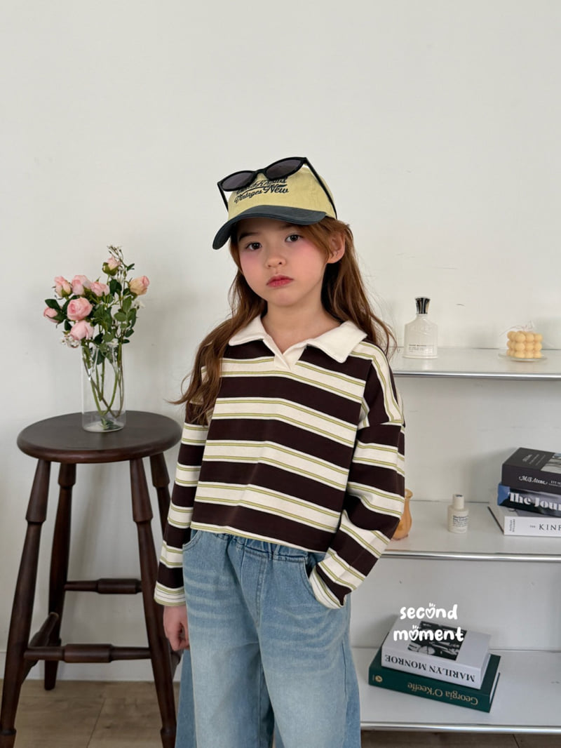 Second Moment - Korean Children Fashion - #kidsshorts - Cinnamon Crop Stripe Tee - 4