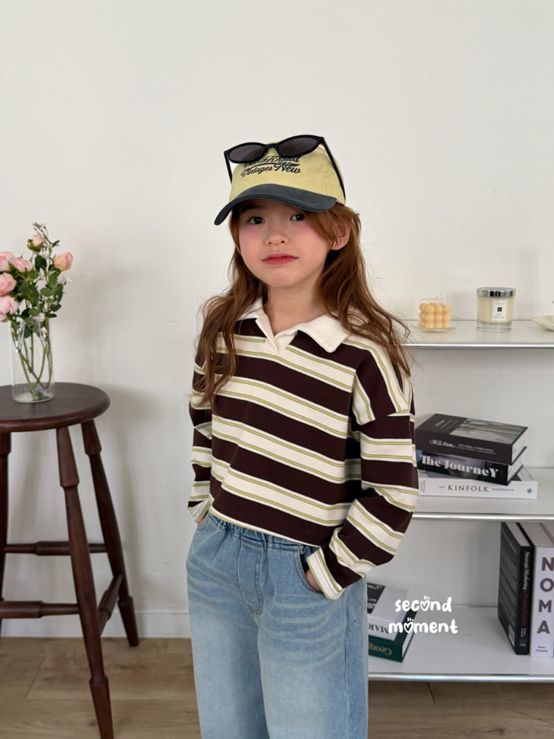Second Moment - Korean Children Fashion - #littlefashionista - Cinnamon Crop Stripe Tee - 7