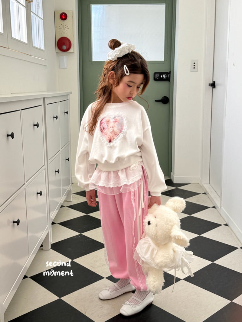 Second Moment - Korean Children Fashion - #littlefashionista - Lace Heart Sweatshirt - 5