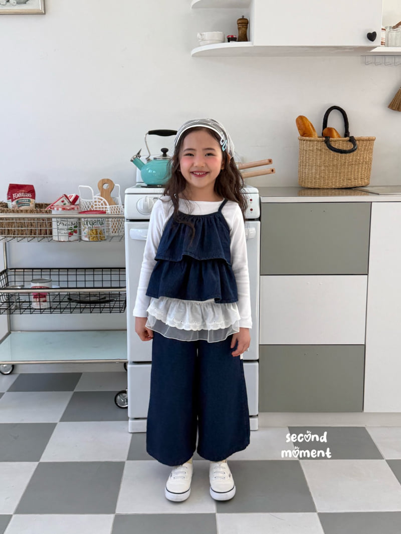 Second Moment - Korean Children Fashion - #littlefashionista - Denim Tiered Blouse - 4