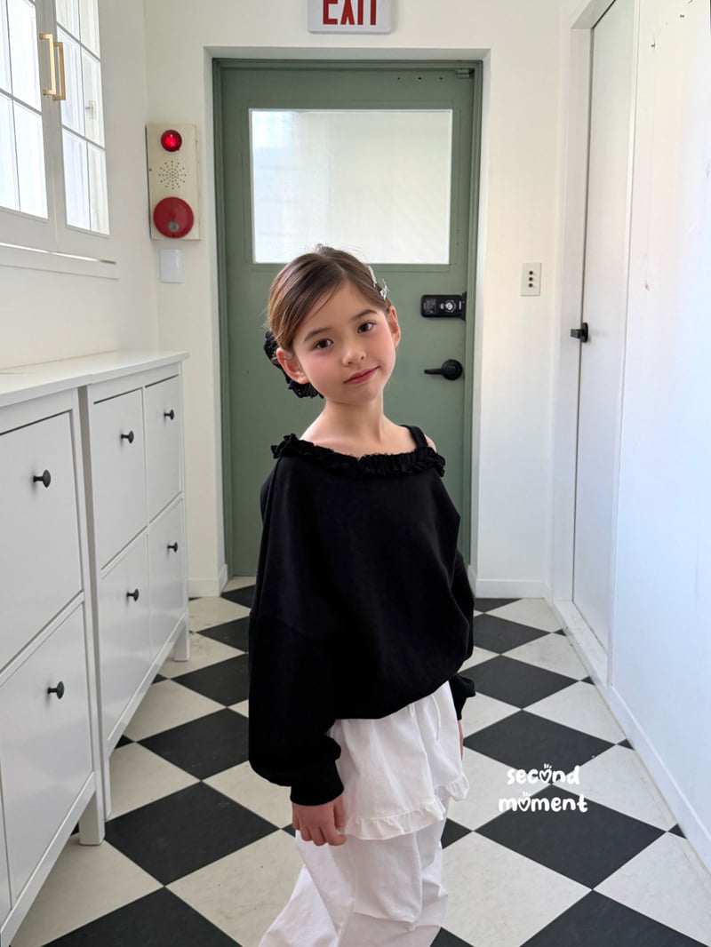 Second Moment - Korean Children Fashion - #magicofchildhood - Off-Shoulder Frill Sweatshirt - 8